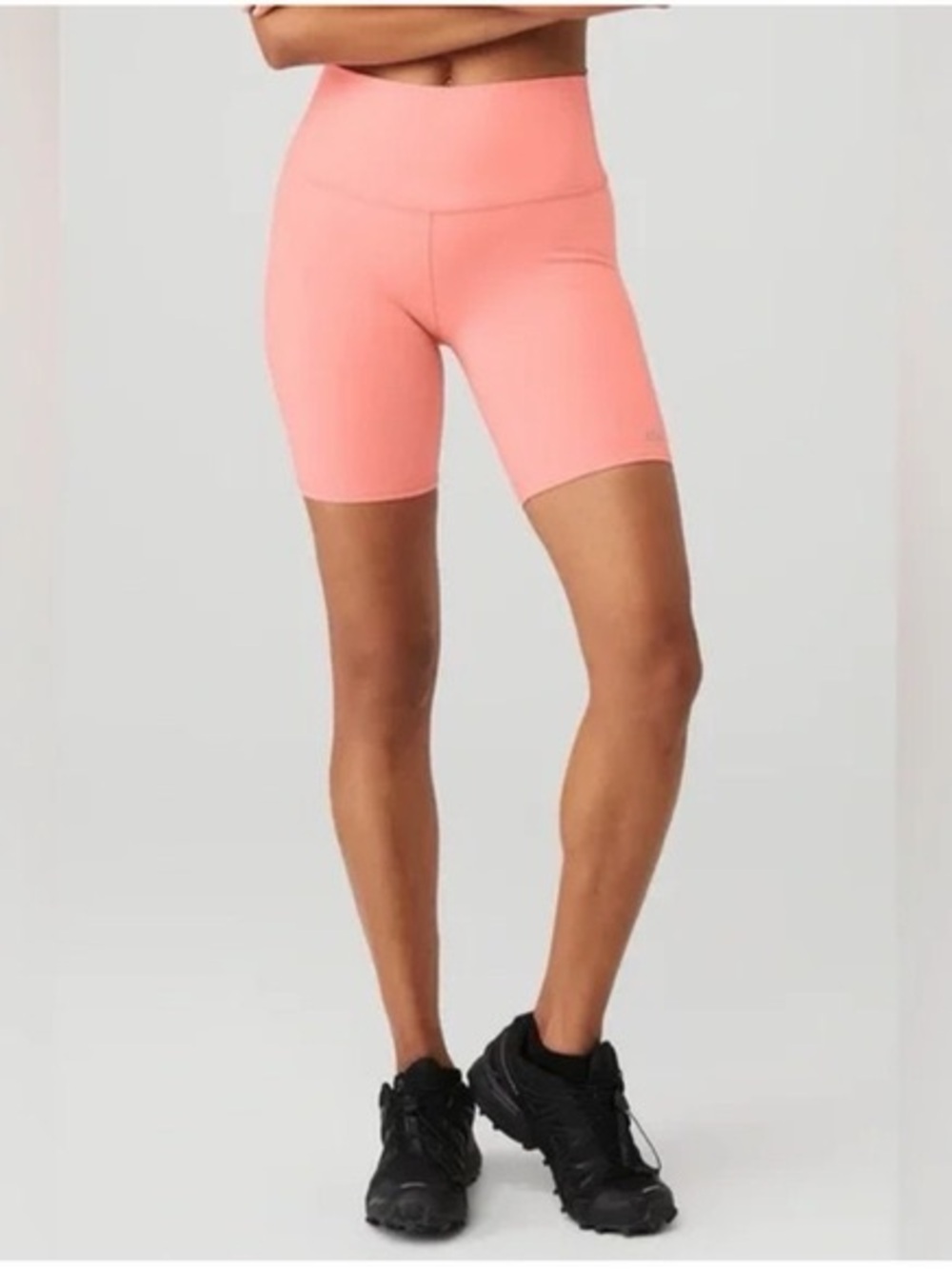 ALO 7" high waist biker shorts strawberry lemonade SIZE LARGE